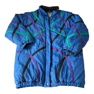 Haband for her Vintage Puffer Coat 80s colorblock